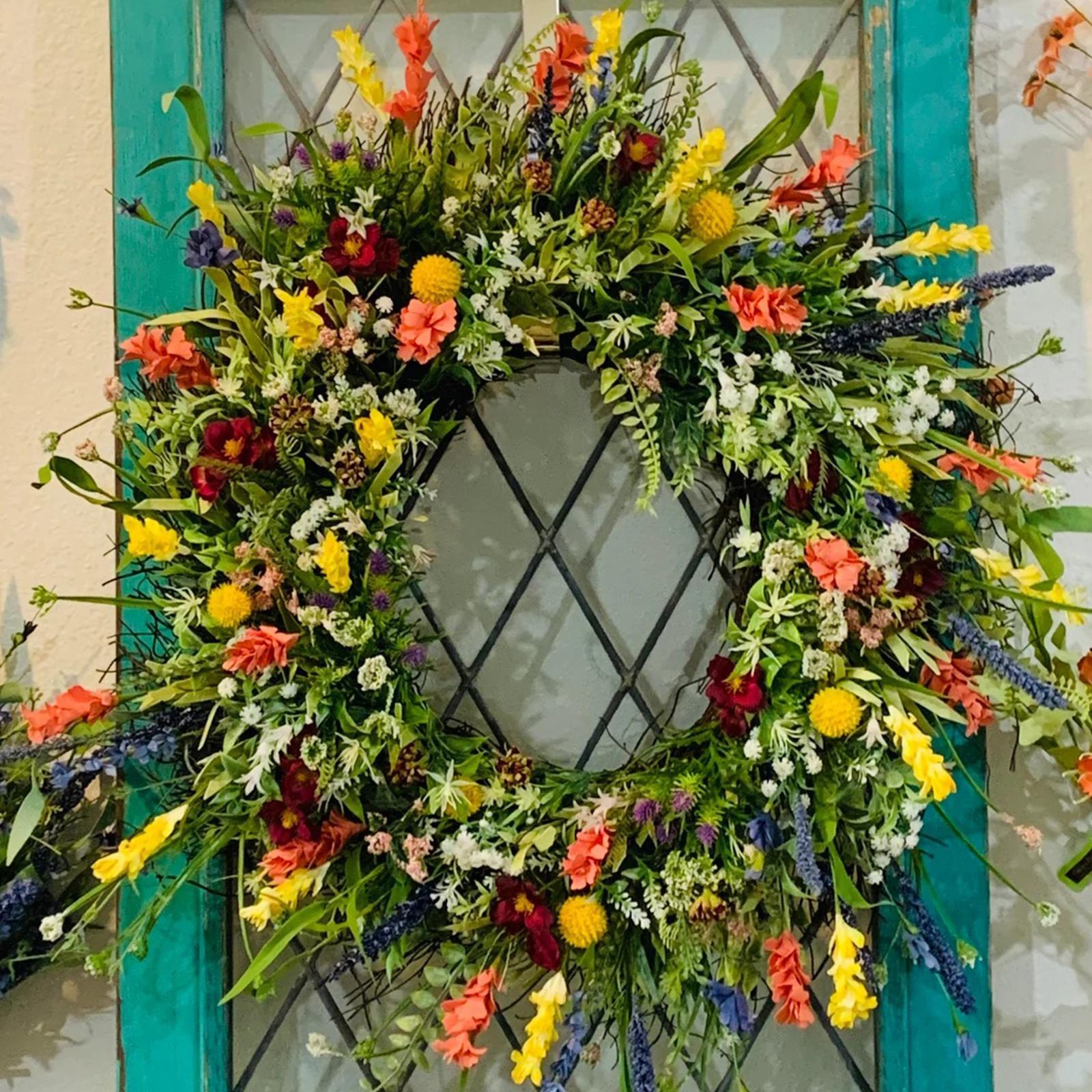 Floral Wreath Home Decor Artificial Flower Wreath for Party Garden Farmhouse Front Door