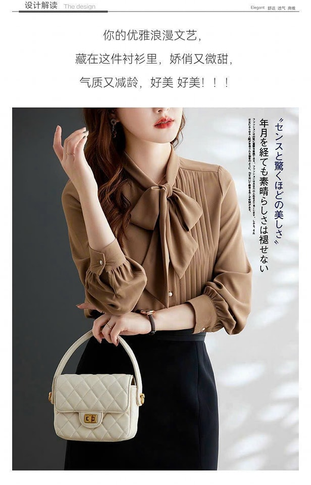 ÁO SƠ MI NỮ DẬP LY PHỐI NƠ CAO CẤP