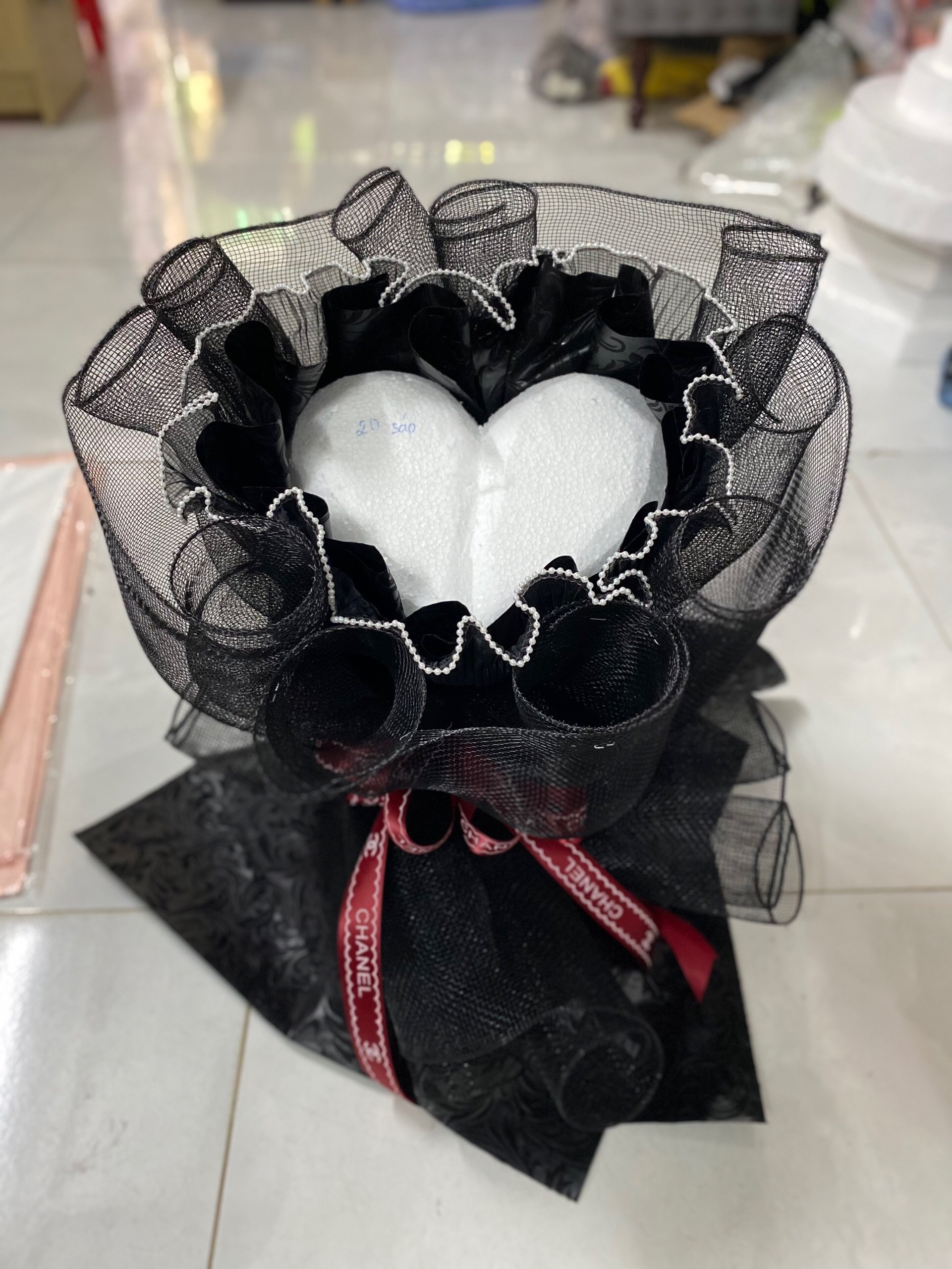 Cốt tim phồng von hoa sáp 40-45 bông