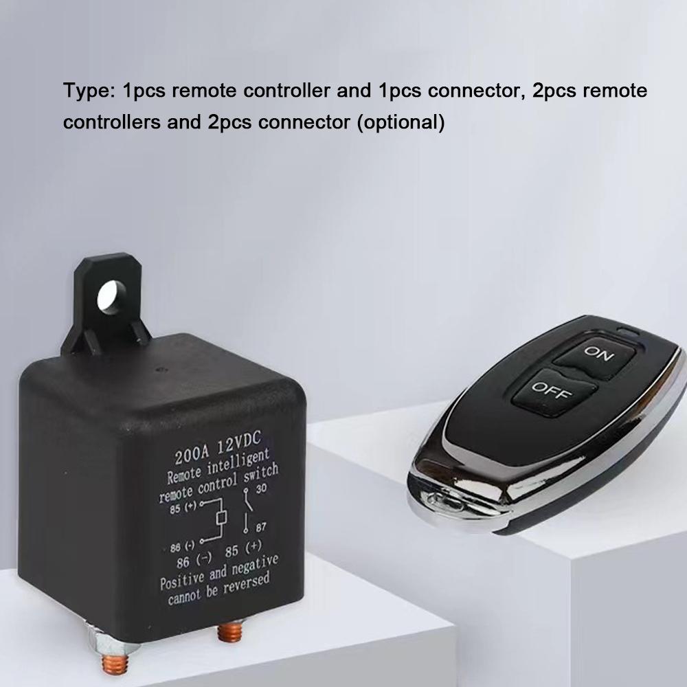 12 V Car Relay 200A Remote Dual Wireless Remote Disconnect Switch Copper Coil Battery Isolator