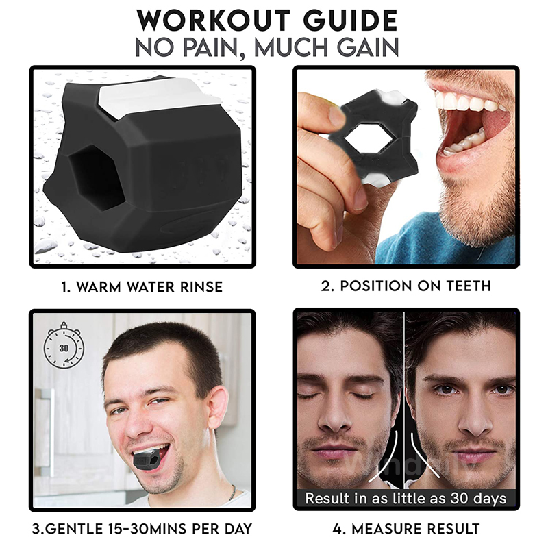 Fitness Face Jaw Bài tập Thắt chặt mặt Đường viền mặt hai cằm loại bỏ Huấn luyện viên Huấn luyện Color: Red B