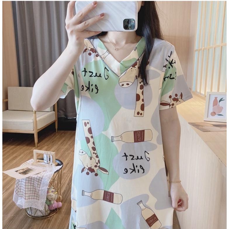 Đầm bầu sau sinh cho con bú cotton siêu mát