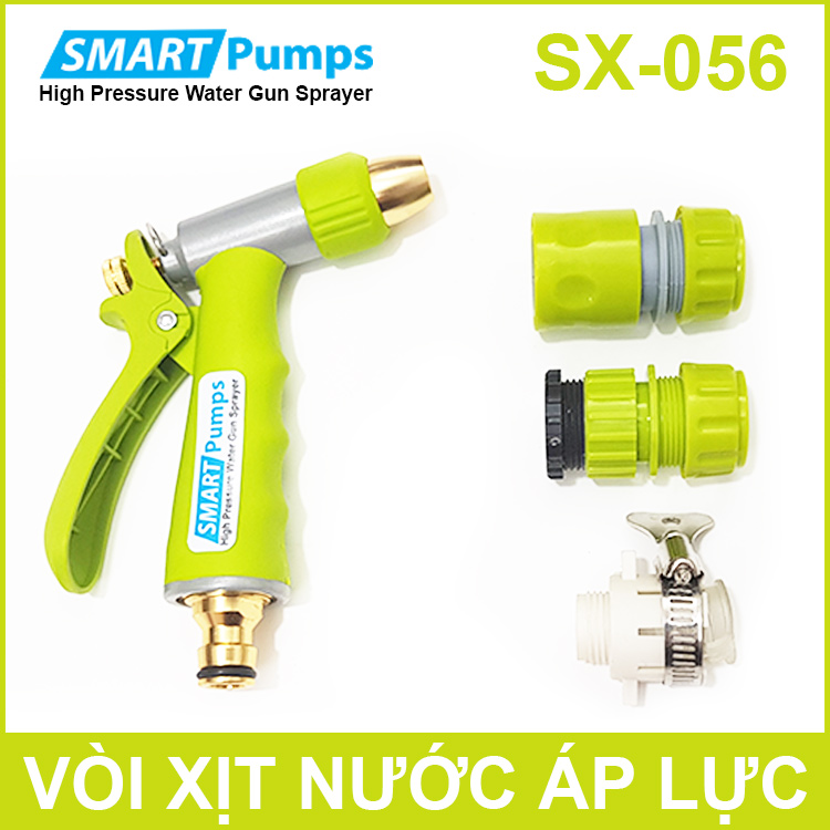 Bộ súng xịt áp lực tưới cây vệ sinh nhà cửa rửa xe chỉnh tia SX-056 Smartpumps