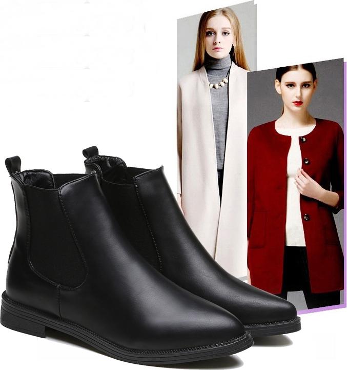 Giày Chelsea Boots Nữ Da PU T55