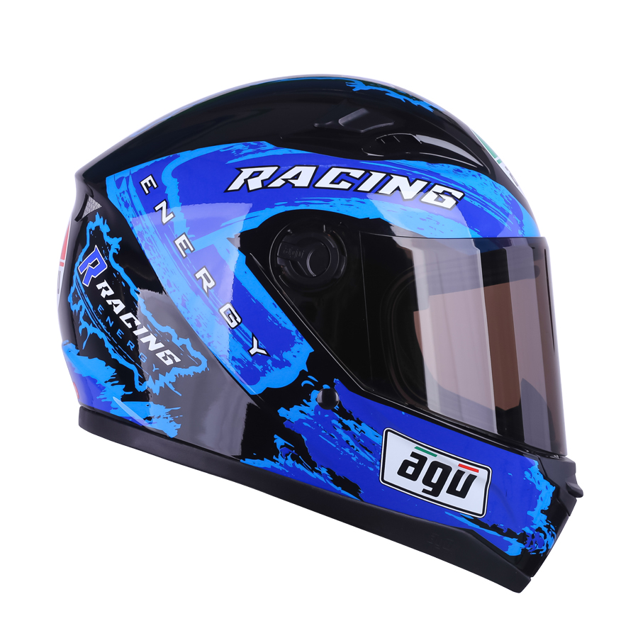 Mũ Bảo Hiểm Đẹp Fullface AGU Tem Racing + Khăn Ninja + Tặng kèm túi đựng nón chống trầy