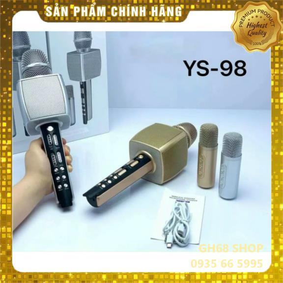 Loa mic bluetooth YS98 là dòng Micro Karaoke Bluetooth cao cấp tích hợp loa Bass không dây-Kèm 1 Mic hát song ca