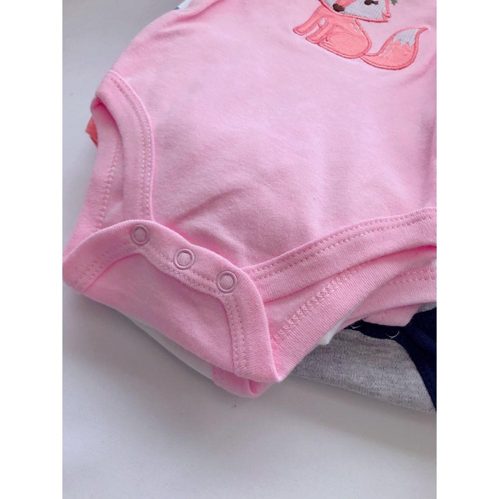 Bộ Body Cộc Cho Bé Chất Cotton Thoáng Mát LUVABLE FRIENDS Size 3-6-9-12M