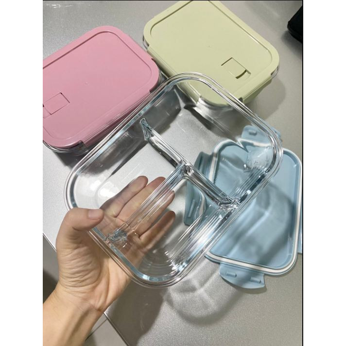 Hộp Đựng Cơm Thủy Tinh 3 Ngăn - Free Ship Toàn Quốc