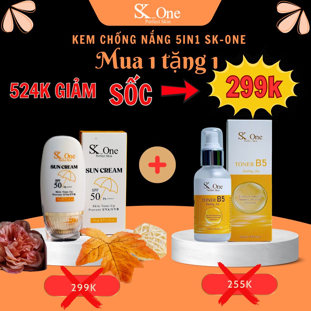 Kem chống nắng Makeup SK-ONE + tặng Toner - 50g SPF 50 Dưỡng Ẩm Da