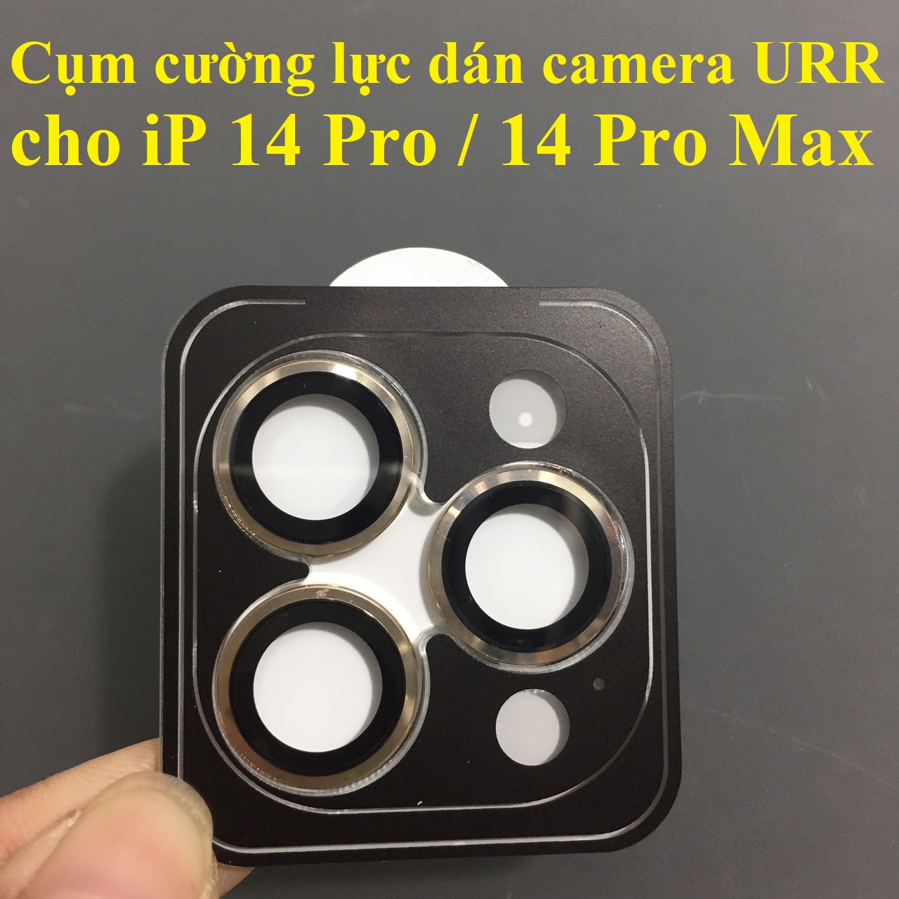 Cụm cường lực Dán camera cho iP 14 series 2022 thương hiệu URR 3D PVD AR _ Hàng chính hãng