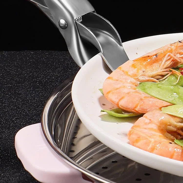 Dụng cụ kẹp gắp đồ nóng inox 304 với mút silicon chống trơn trượt