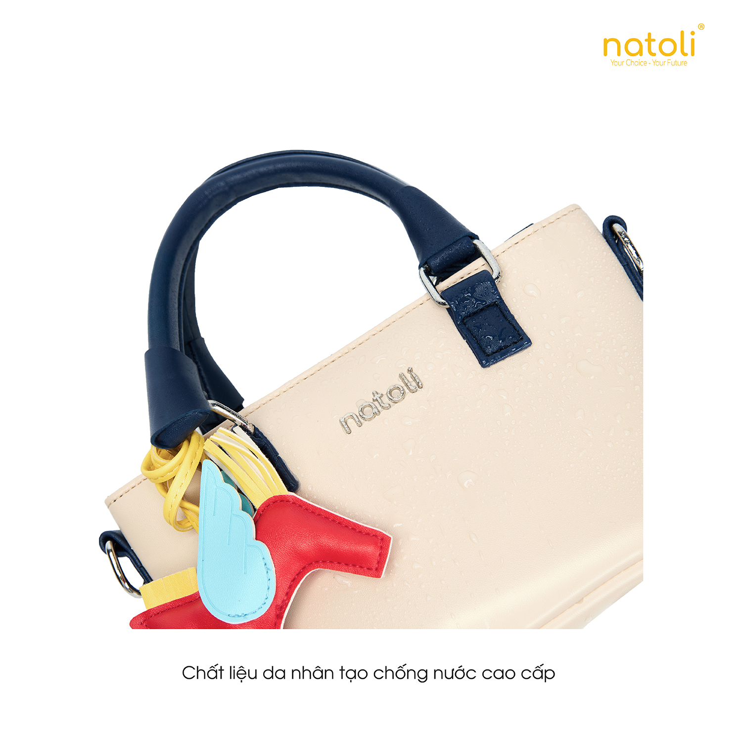 Túi đeo chéo da cầm tay NATOLI, túi xách mini đeo chéo chống nước cao cấp BST Chic Mini Tote T32