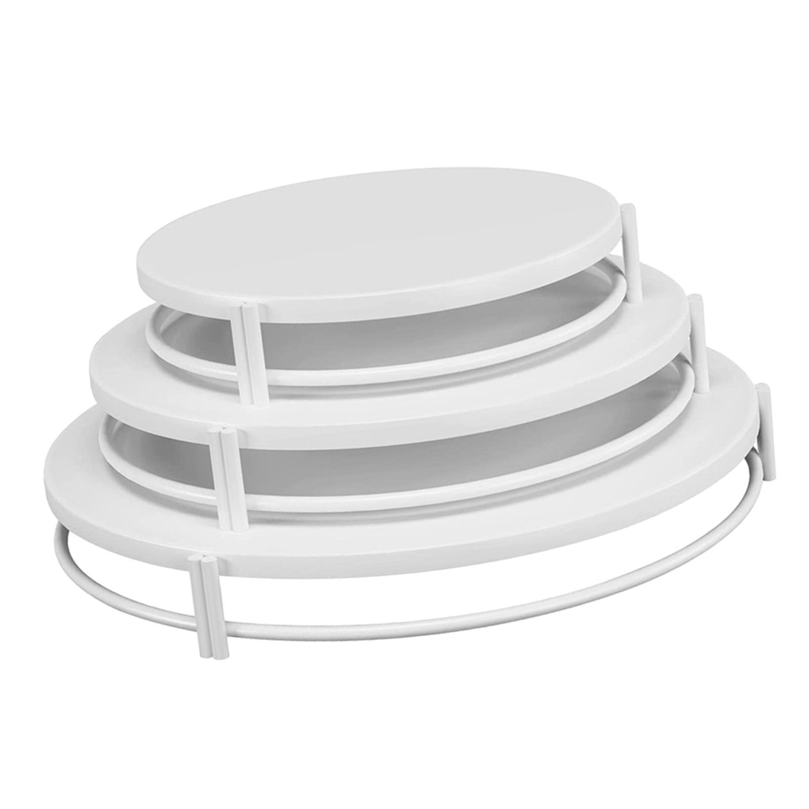 3x Cake Stands Set Candy Display Iron Round Simple Dessert Tray Dessert Storage Cake Plate for Event Countertop Birthday Kitchen Decoration