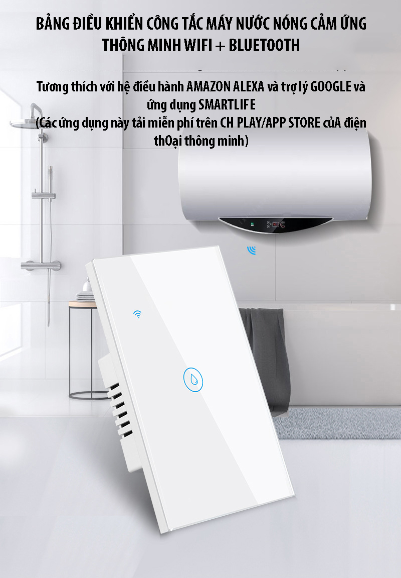 Công tắc điều khiển máy nóng lạnh từ xa kết nối wifi/3G/4G bằng điện thoại di động