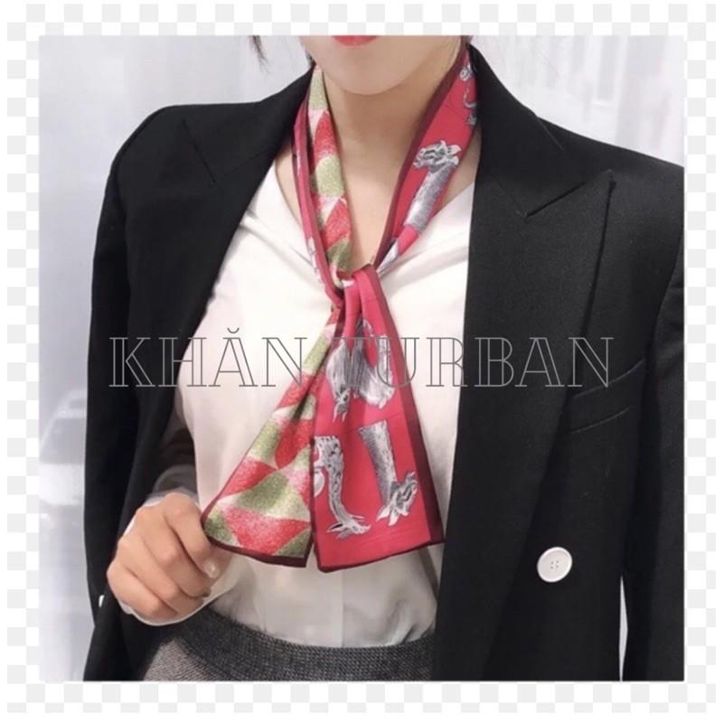 Khăn lụa dài bảng lớn Khăn choàng cổ dài in hoạ tiết - Khăn turban