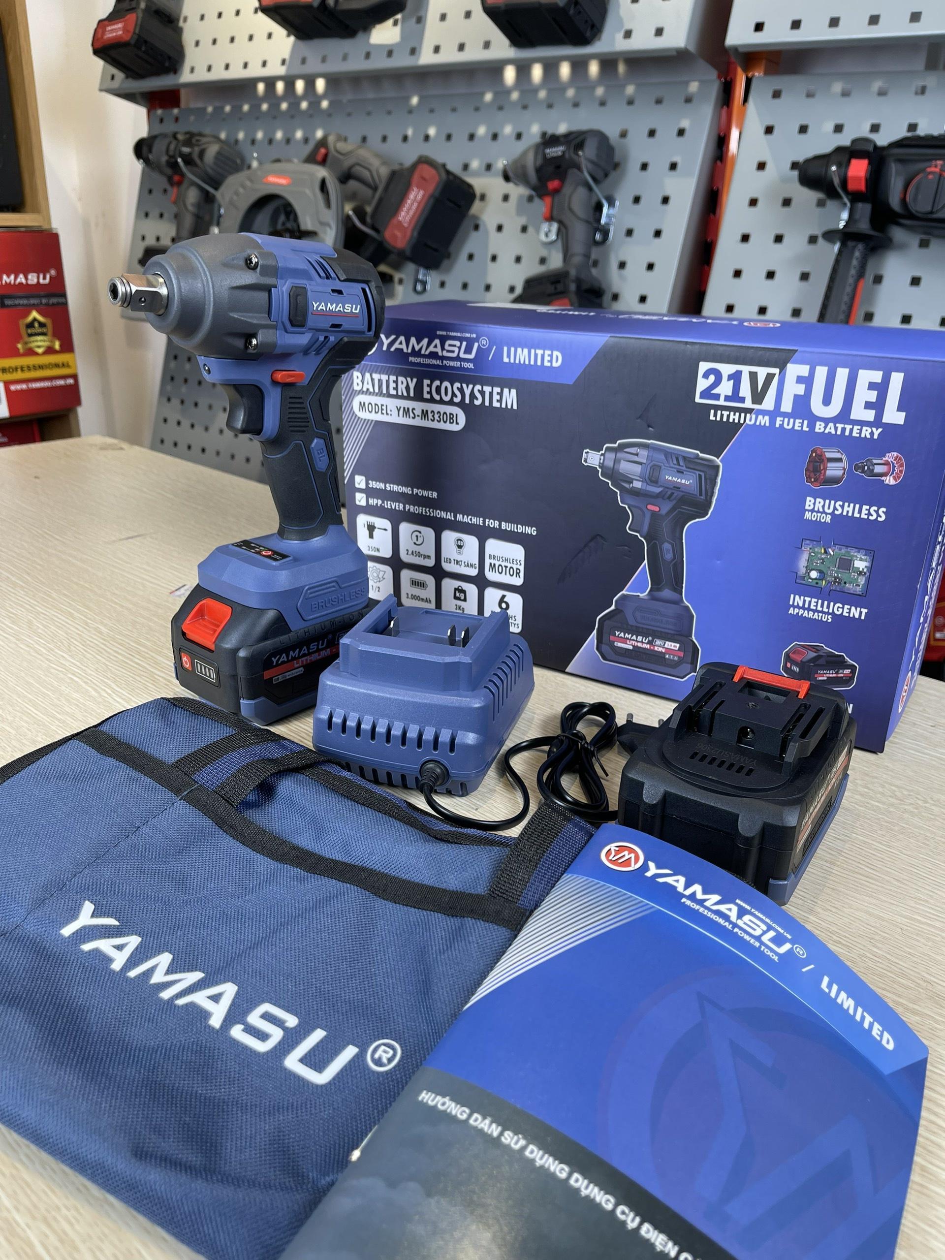 MÁY SIẾT ỐC ĐỘNG LỰC PIN 21V 330N YMS-M330BL YAMASU ( 2PIN+1 SẠC) - HÀNG CHÍNH HÃNG