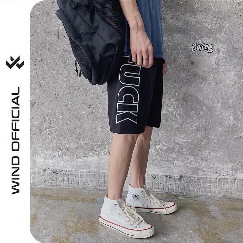 Quần short ngố WIND unisex form rộng Fick đùi lửng nam nữ phong cách ulzzang