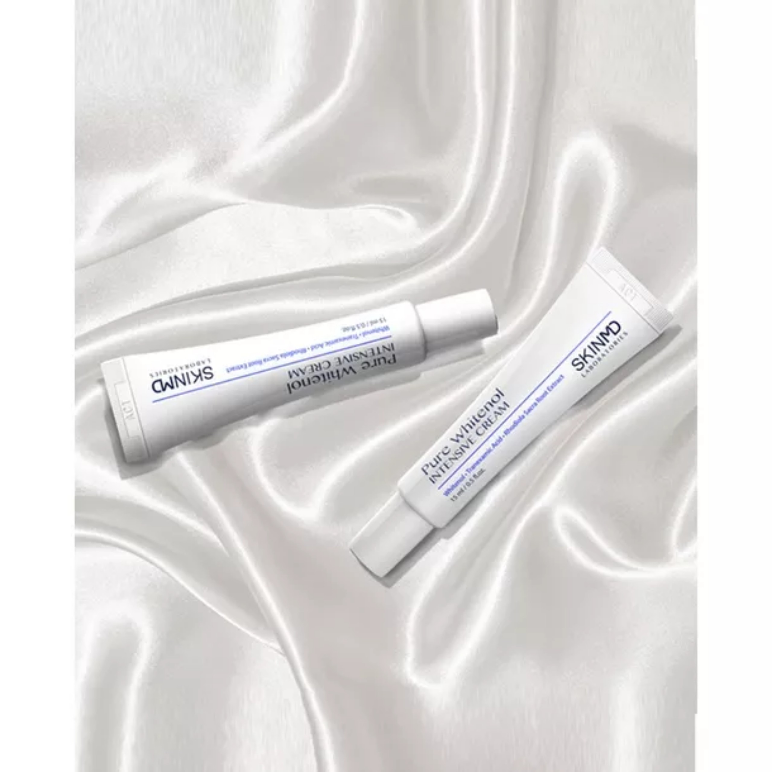 Combo mờ nám chuyên sâu SKINMD DAY & NIGHT BRIGHTENING CREAM 50g và SKINMD PURE WHITENOL INTENSIVE CREAM 15g giúp dưỡng trắng da, mờ đốm sắc tố