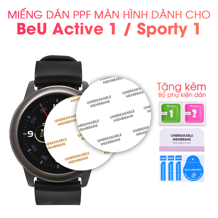 Miếng Dán Màn Hình Mặt Trước PPF Dành Cho Đồng Hồ Thông Minh BeU Active 1 / Sporty 1 - Handtown - Hàng Chính Hãng