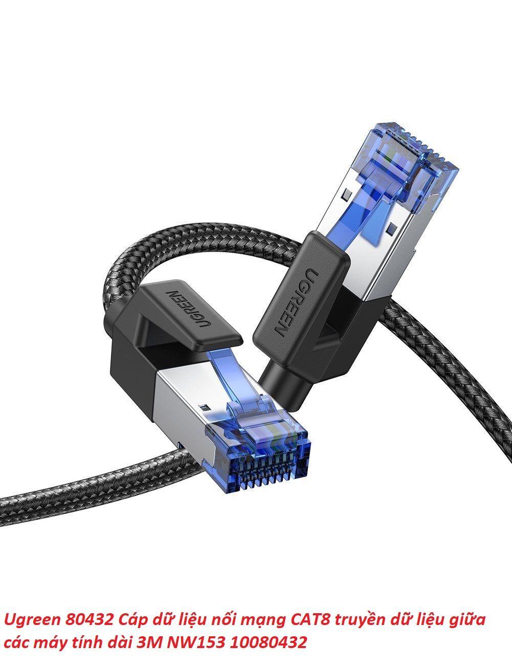 Ugreen UG80432NW153TK 3M CAT8 Shielded Cáp nối mạng Lan giữa các máy tính - HÀNG CHÍNH HÃNG