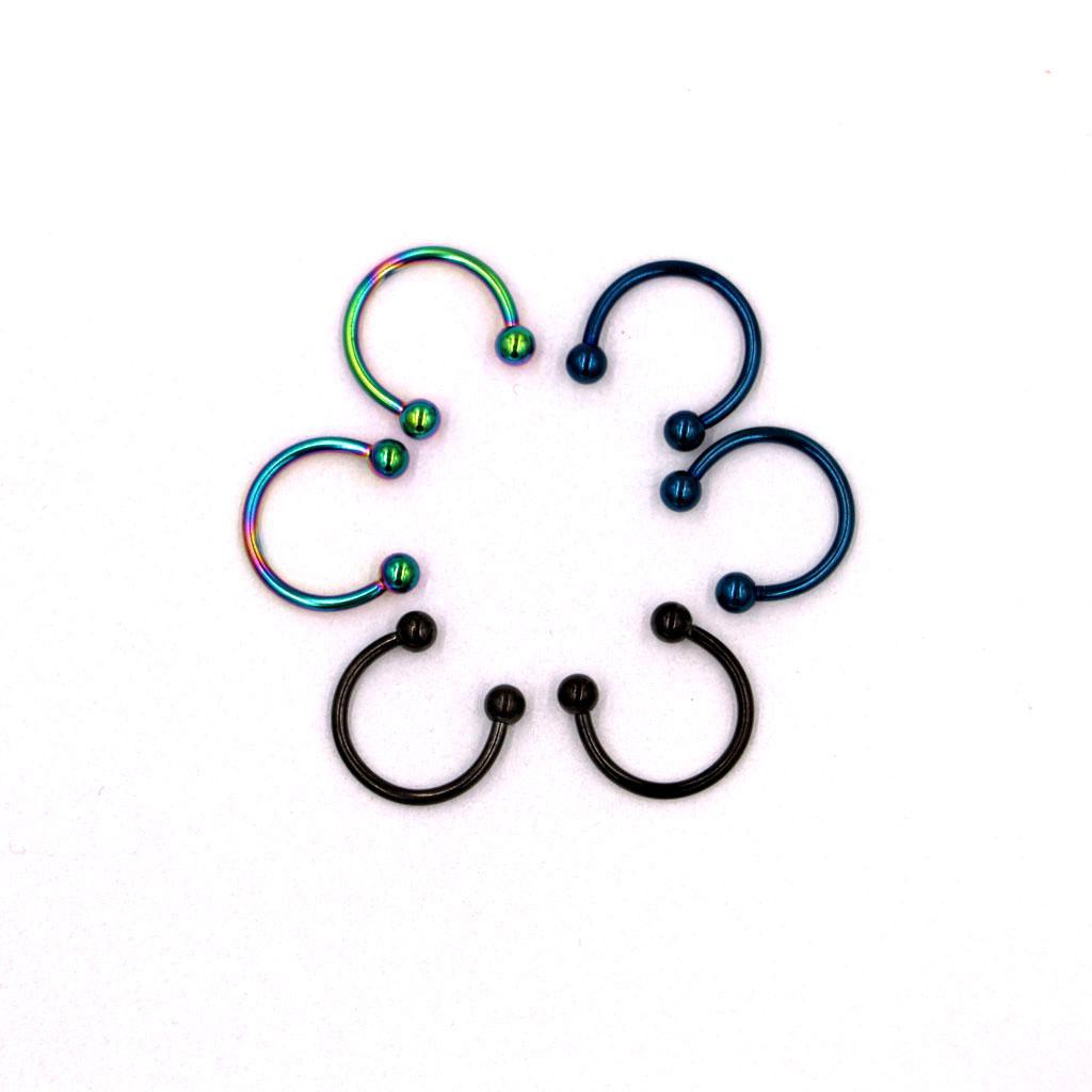 3 Pairs Stainless Steel Circular Ball Septum Nose Rings Jewelry Gift