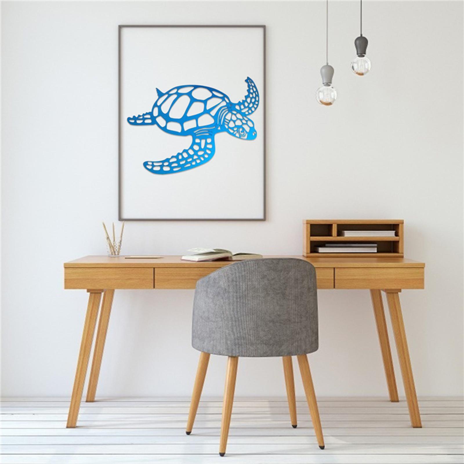 Sea Turtle Statue Gifts Iron Turtle Ornament for Garden TV Cabinet Fence