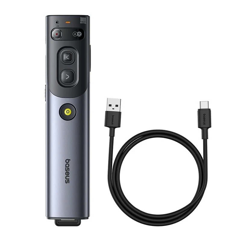 Bút Trình Chiếu Thông Minh Baseus Orange Dot AI Voice (AI-Powered Voice-to-Text, Dual-Laser, 2.4G &amp; Bluetooth Connection, 100m Laser Distance) Hàng chính hãng
