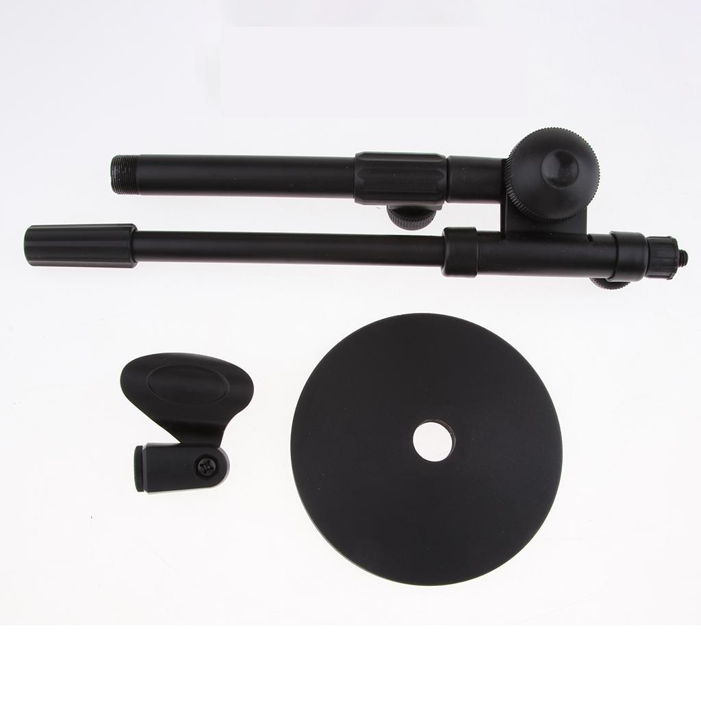 Adjustable Round Base Desktop Mic Stand Holder With Microphone Clip