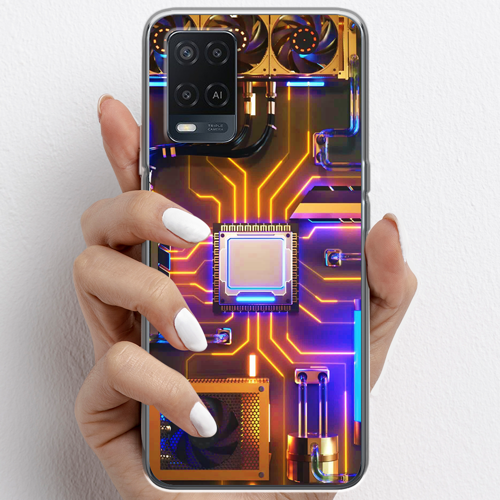 Ốp lưng cho Oppo A54, Oppo A94 nhựa TPU mẫu Chip CPU máy tính