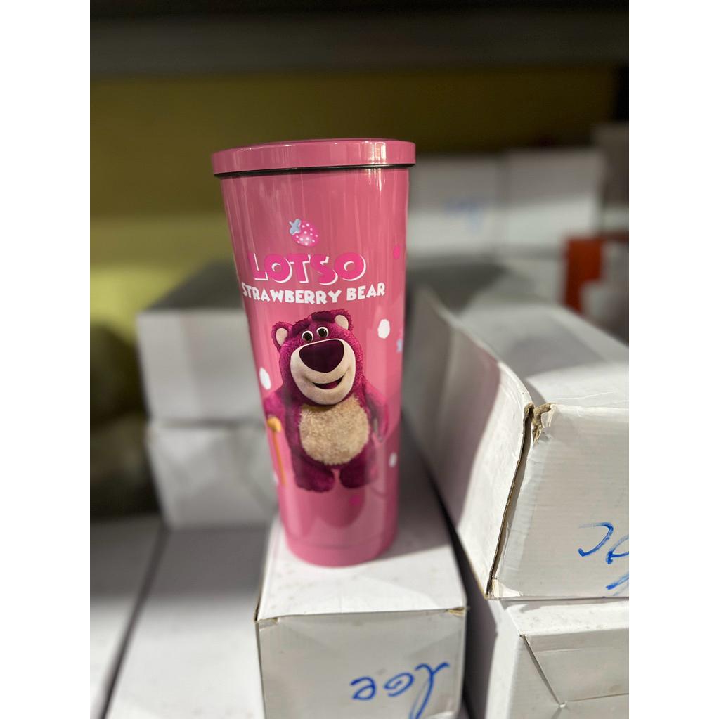 Ly Giữ Nhiệt Gấu Dâu LOTSO 750ML, Bình Giữ Nhiệt Inox 304 Tặng Kèm Ống Hút
