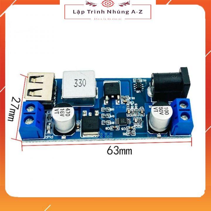 [Lập Trình Nhúng A-Z][G20] Module Hạ Áp LM2596S Từ 24V / 12V Xuống 5V 5A Cổng USB