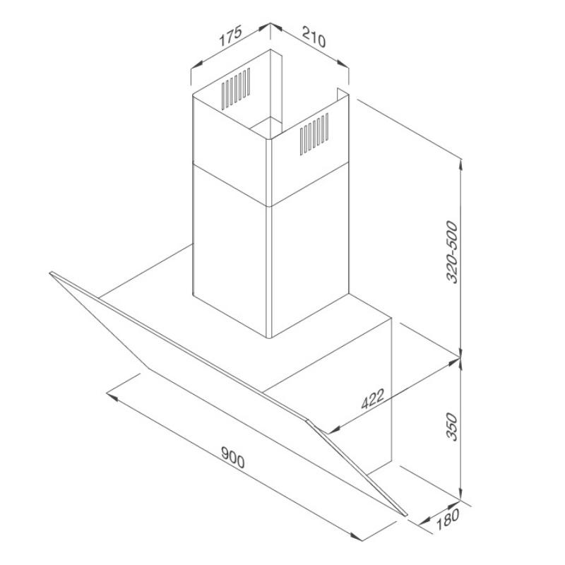 Máy Hút Mùi Áp Tường Malloca VITA V-13 GRES - Công Suất Hút 700m3/h - Ngang 90cm - Hàng Chính Hãng