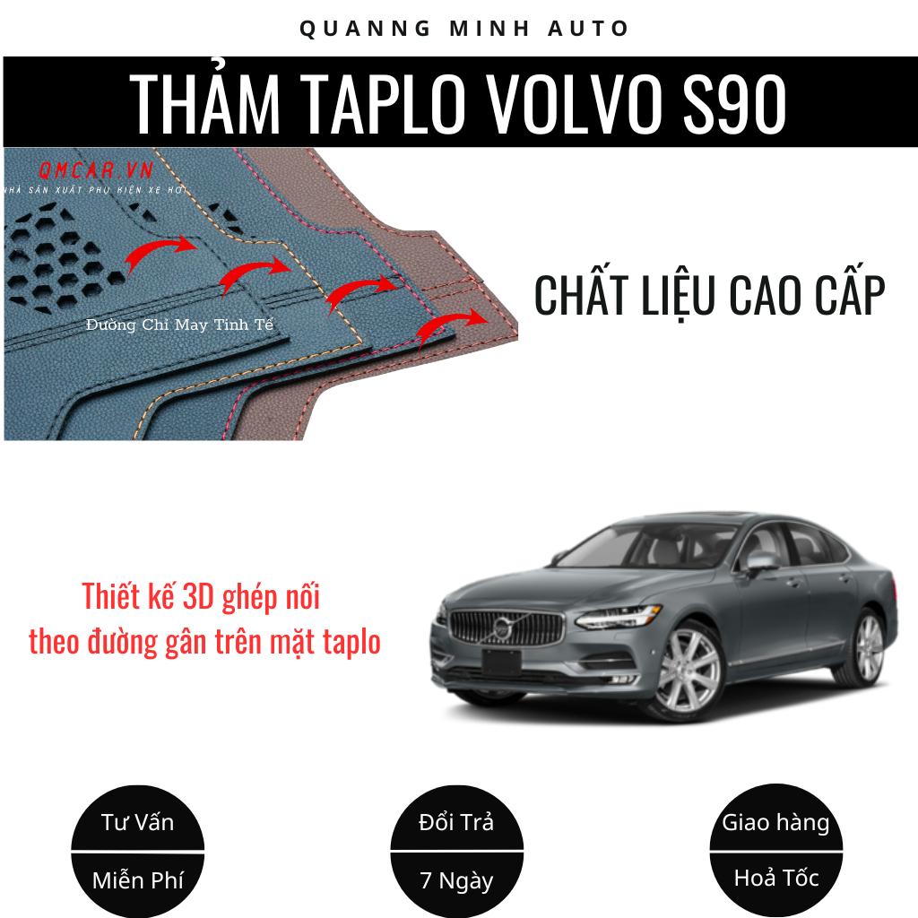 Thảm Taplo Ô Tô, Thảm Taplo Volvo S90 Da Pu Nappa Được Thiết Kế 3D Ghép Nối Cao Cấp