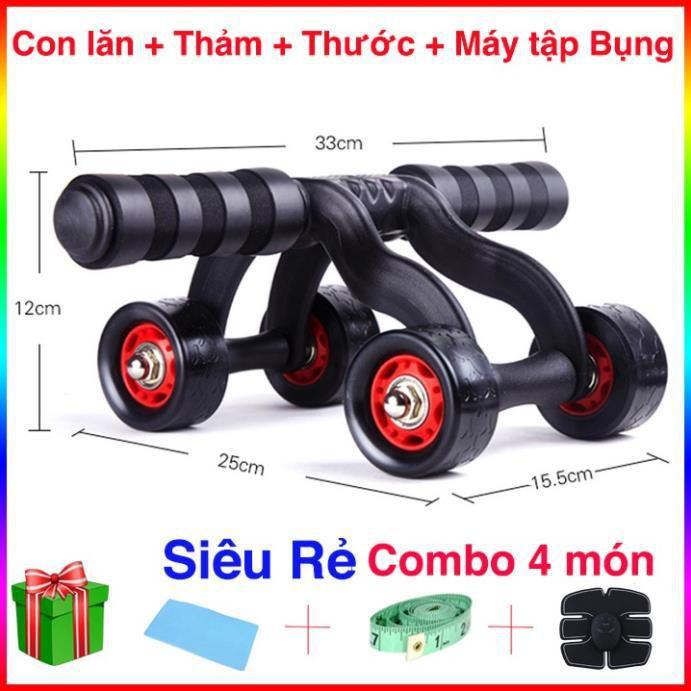 Con Lăn + Thảm + Thước + Máy Tập Bụng Combo 4 món cao cấp