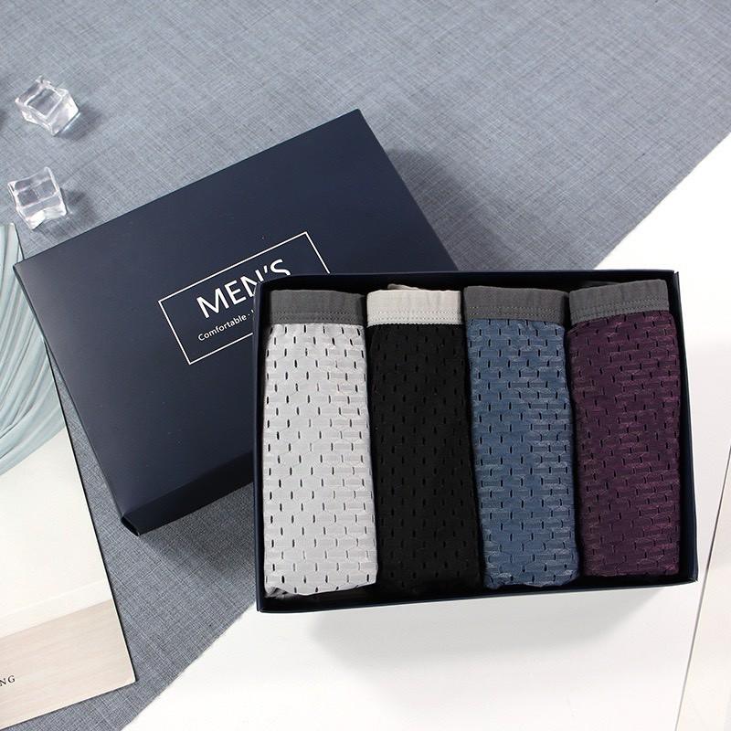 Hộp 4 Quần Lót Nam Đùi Thông Hơi Kháng Khuẩn Xuất Nhật