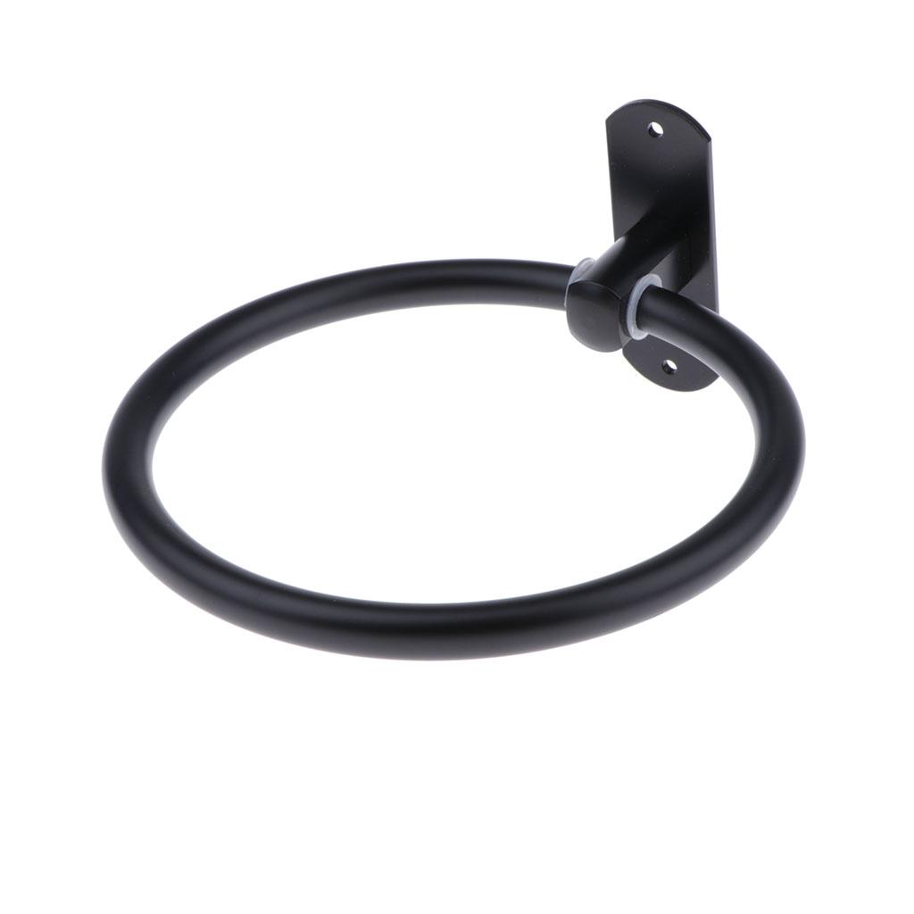 Black Wall Mount Towel   Holder Hanger Bathroom Organizer