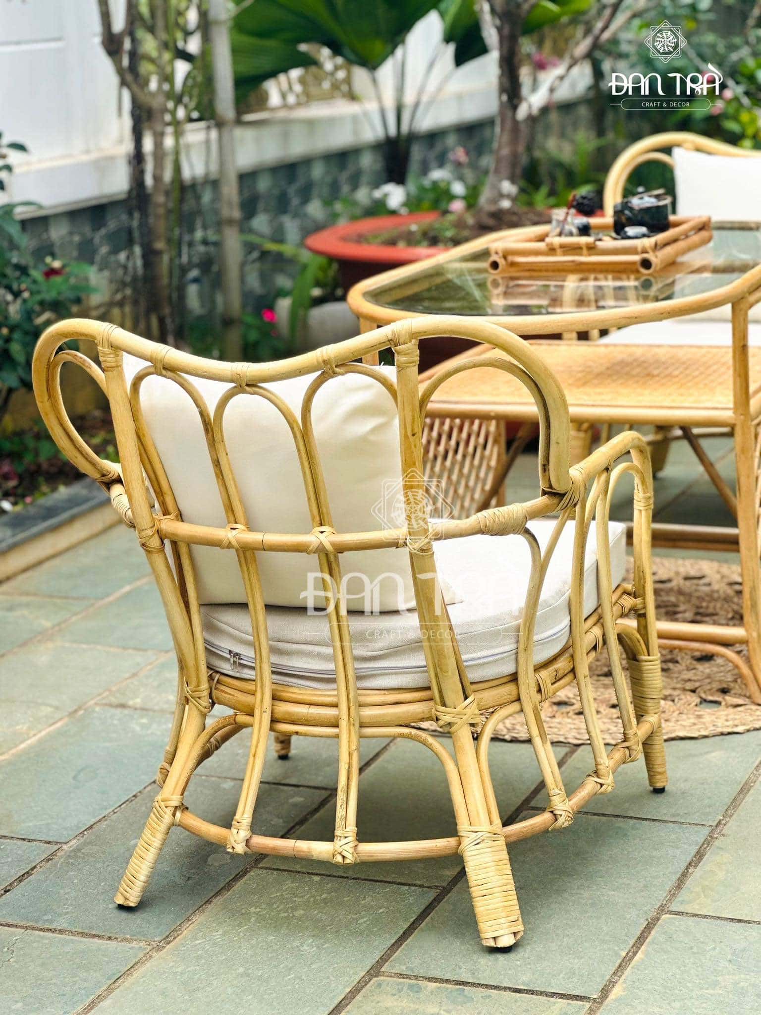 Bộ Bàn Ghế Mây Alizabeth Đan Trà- Bộ Bàn Ghế Mây Thư Giãn Gía Rẻ- Bộ Bàn Ghế Mây Thư Giãn Decor Phòng Khách, Mây Tre Đan Trà