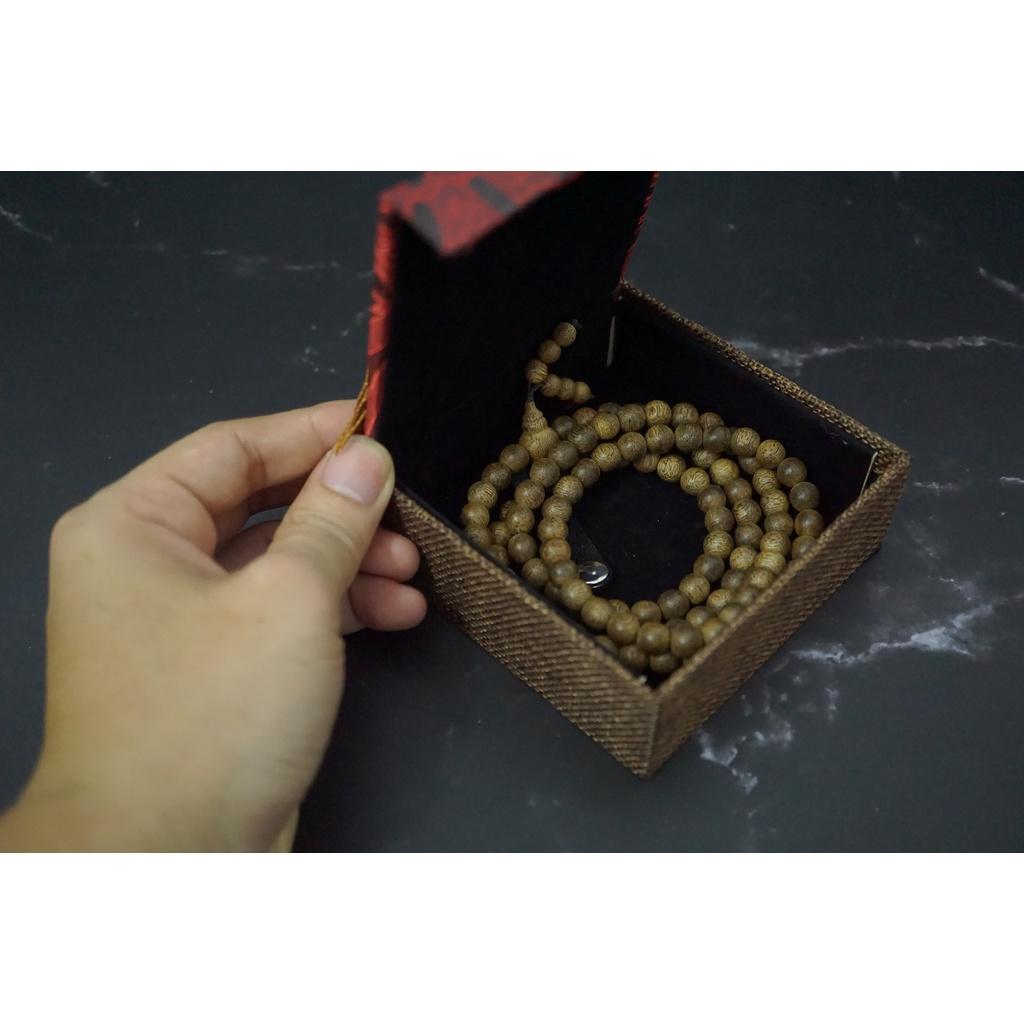 Vòng Tay 108 hạt Trầm Hương Tự Nhiên thơm - Trầm tốc hạt 8ly- dành cho nam tay cỡ Lớn