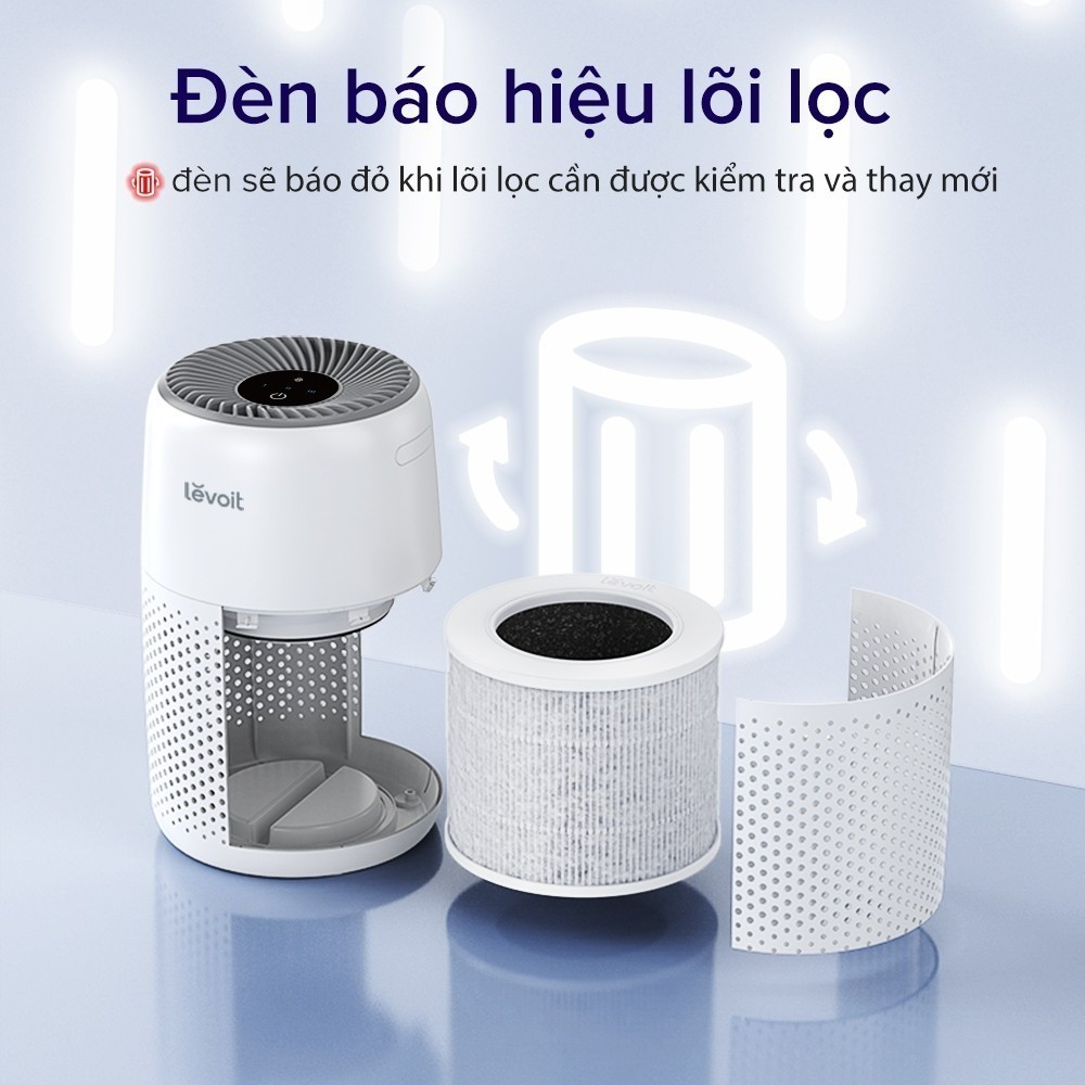 Máy lọc không khí Levoit Core Mini - Diện tích 17m2, Dùng được tinh dầu, Công nghệ Air Turbo - Hàng Chính Hãng