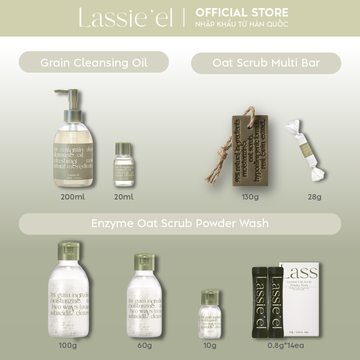 Dầu tẩy trang Lassie'el chiết xuất từ thiên nhiên làm sạch sâu lành tính dưỡng ẩm 20ml Hàn Quốc