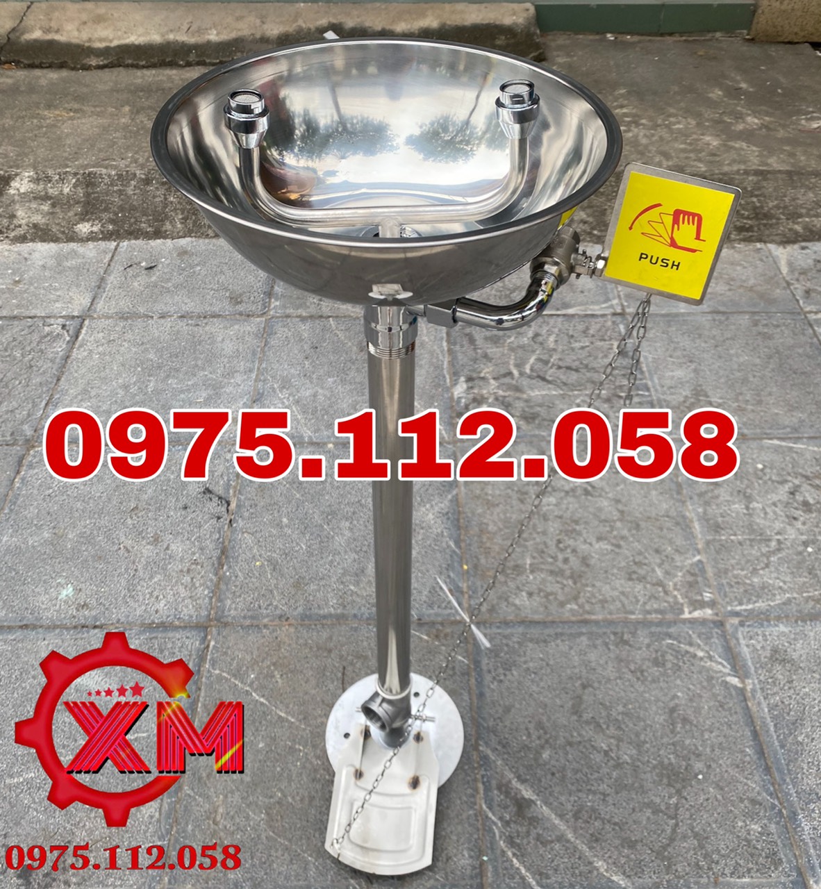 Chậy rửa mắt khẩn cấp loại cố định đứng-inox 304