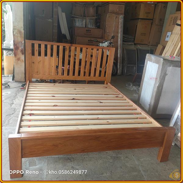 Giường ngủ gỗ sồi màu tự nhiên Juno sofa nệm 1m2 x 2m