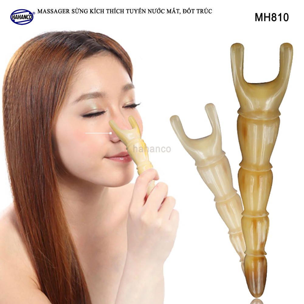 Dụng cụ Mát xa Kích thích tuyến nước mắt, mũi, điểm huyệt đốt trúc bằng sừng Giúp lưu thông máu
