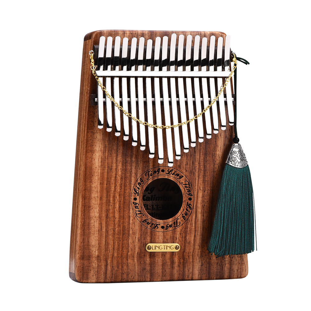 Đàn Kalimba LingTing 17 Phím Gỗ Hồng Đàn LT-K17S (Hộp cứng chống sốc, Búa chỉnh âm, Dây treo trang trí,  Sticker dán note, Khăn lau, Sách học, Ling Ting K17S) - Kèm Kèn Kazoo DreamMaker.