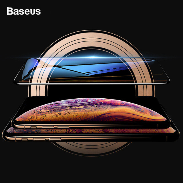 Miếng dán kính cường lực Full 3D Baseus cho iPhone XS / iPhone X (mỏng 0.3mm, Full màn 3D, Phủ Nano) - Hàng chính hãng