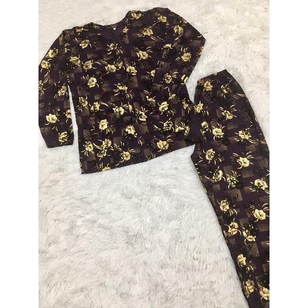Bộ bà già túi thun Nhung ÉP HOA size 1.2.3.4.5