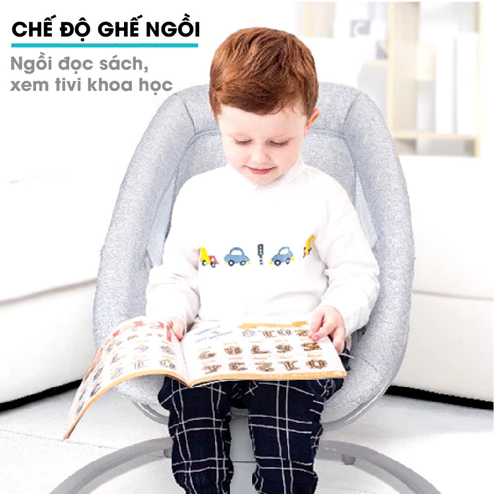 Nôi điện cho bé điều khiển từ xa 5 chế độ đung đưa tự động, kết nối Bluetooth phát nhạc trắng ru ngủ Mastela, hàng nhập khẩu