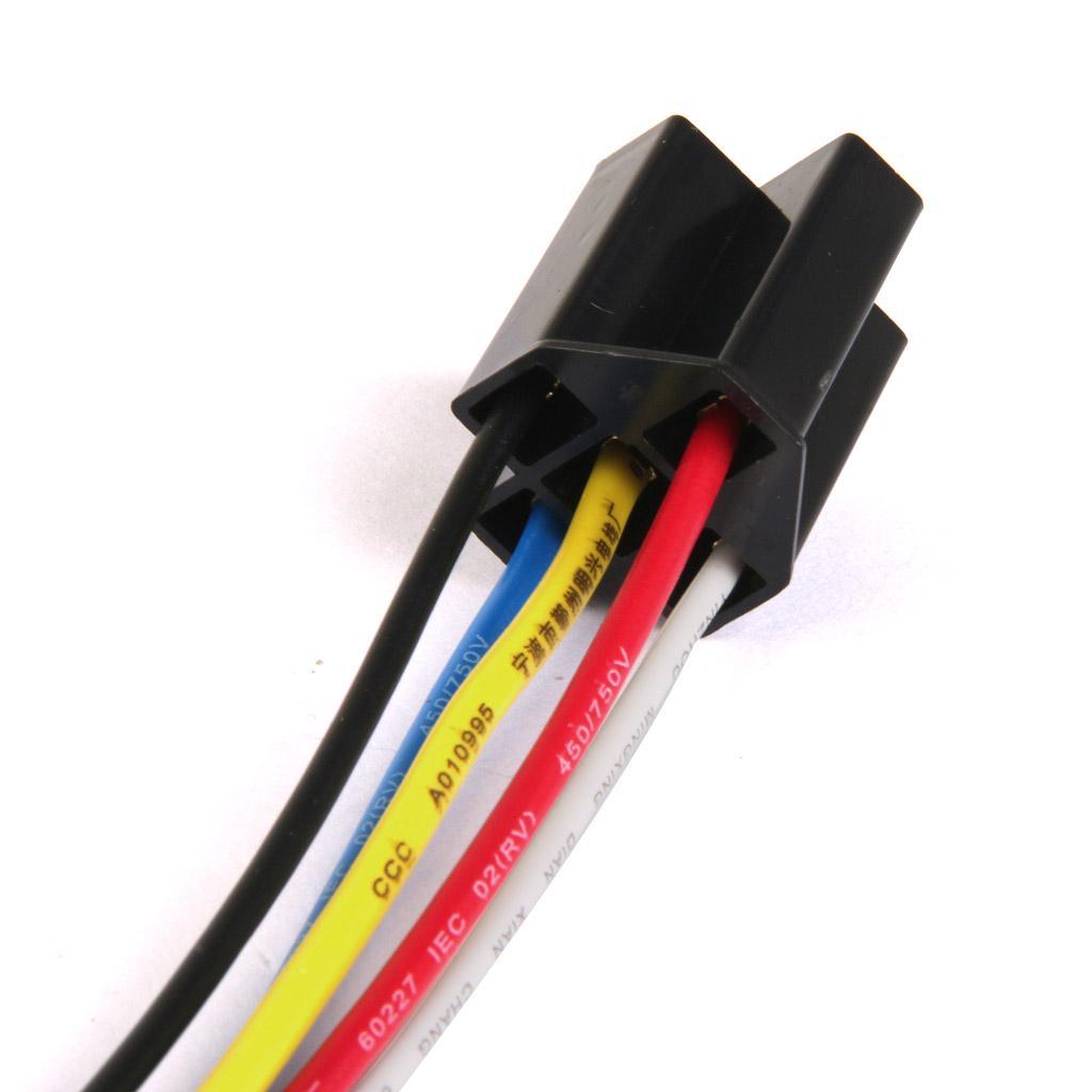 4 Pieces Car 12V 12 DC 40A AMP Relay Harness Socket Plug 5Pin 5 Wire