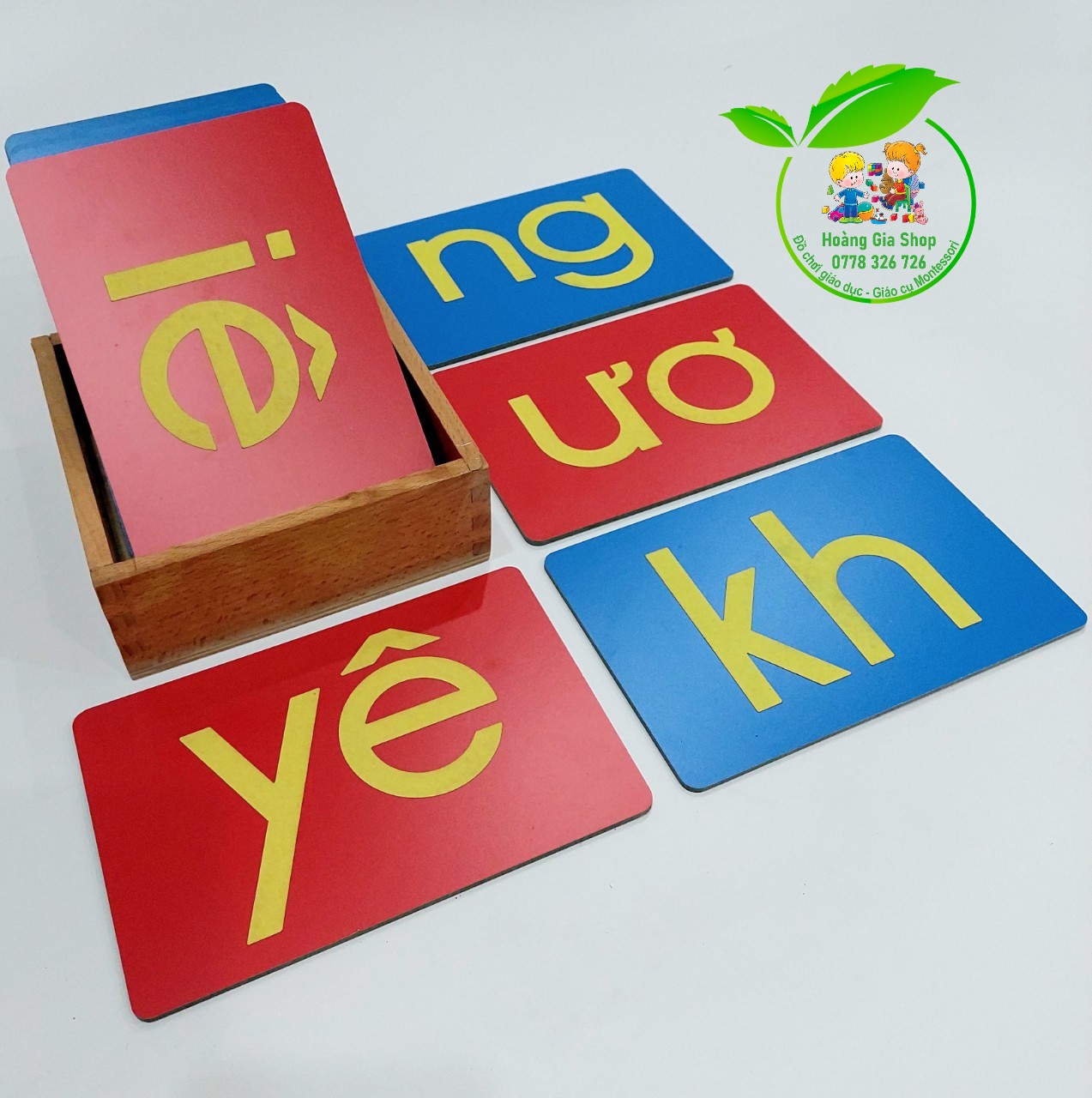Hộp 19 Chữ ghép cát nhám Tiếng Việt in thường nét in