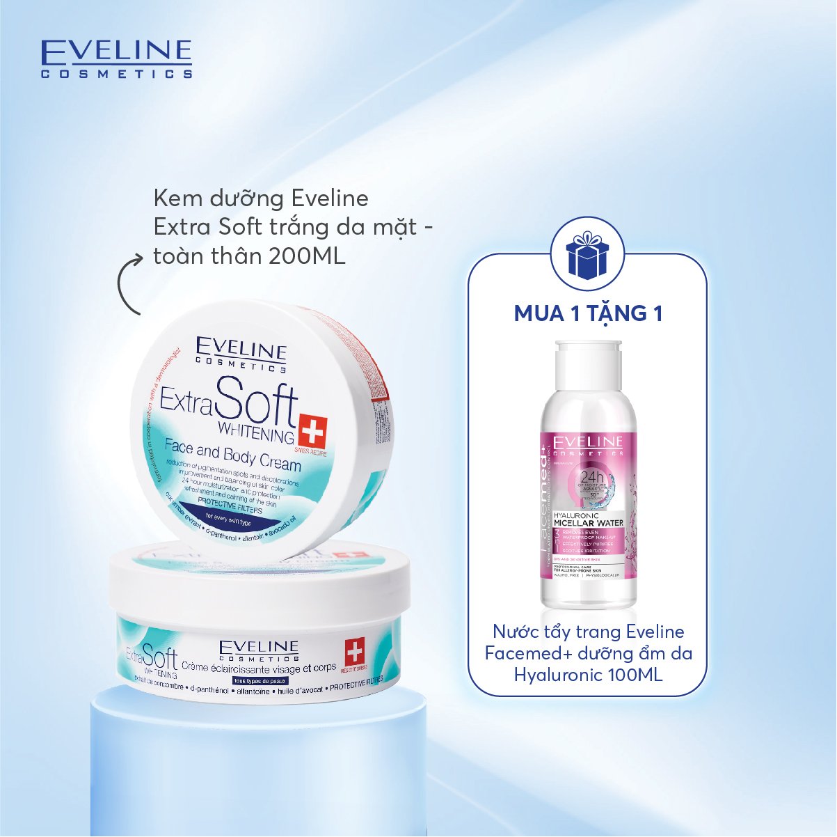 Dưỡng thể dưỡng da trắng da Extra soft Eveline Balan-200ml